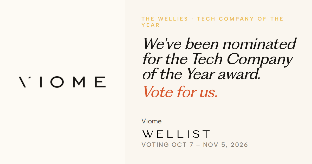 Viome — nominated for The Wellies 2027